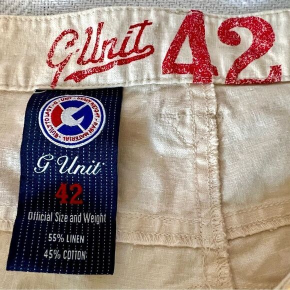 Vintage NWT G Unit 50 Cents Mens 42  Linen/Cotton Easy Fit Shorts NWT NOS - Picture 6 of 12